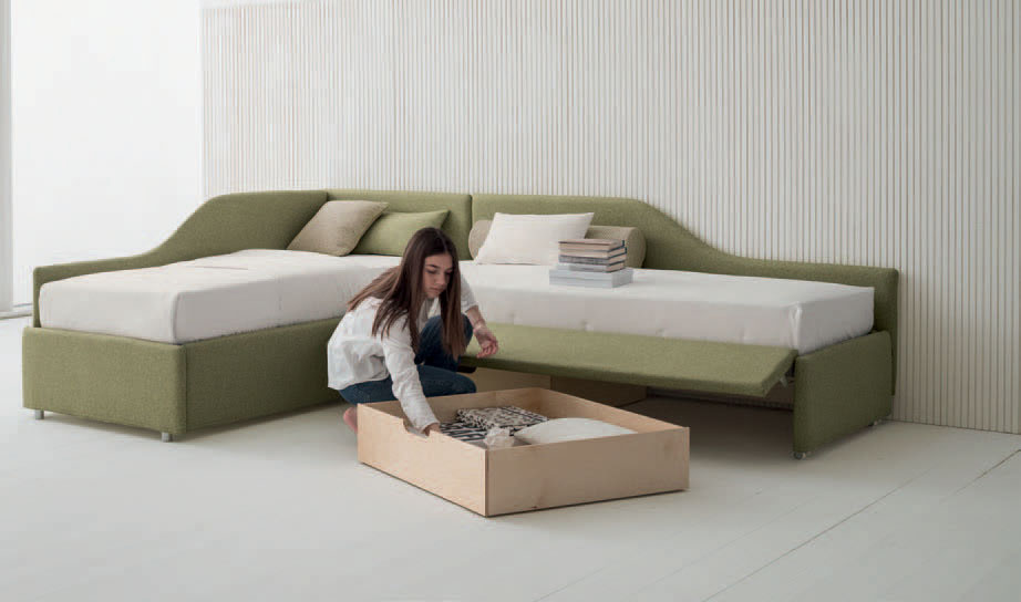 Letto Imbottito Letti Singoli Disposti Ad Angolo MilleLetti