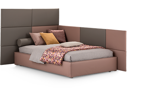 Letto una piazza e mezza con testata design Nuvola